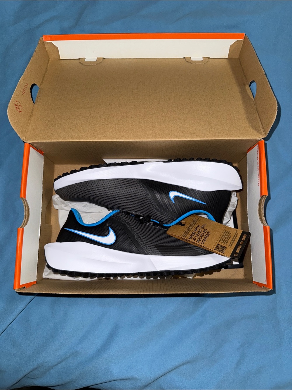 Nike Men's Infinity G NN Black White Blue Golf Shoes